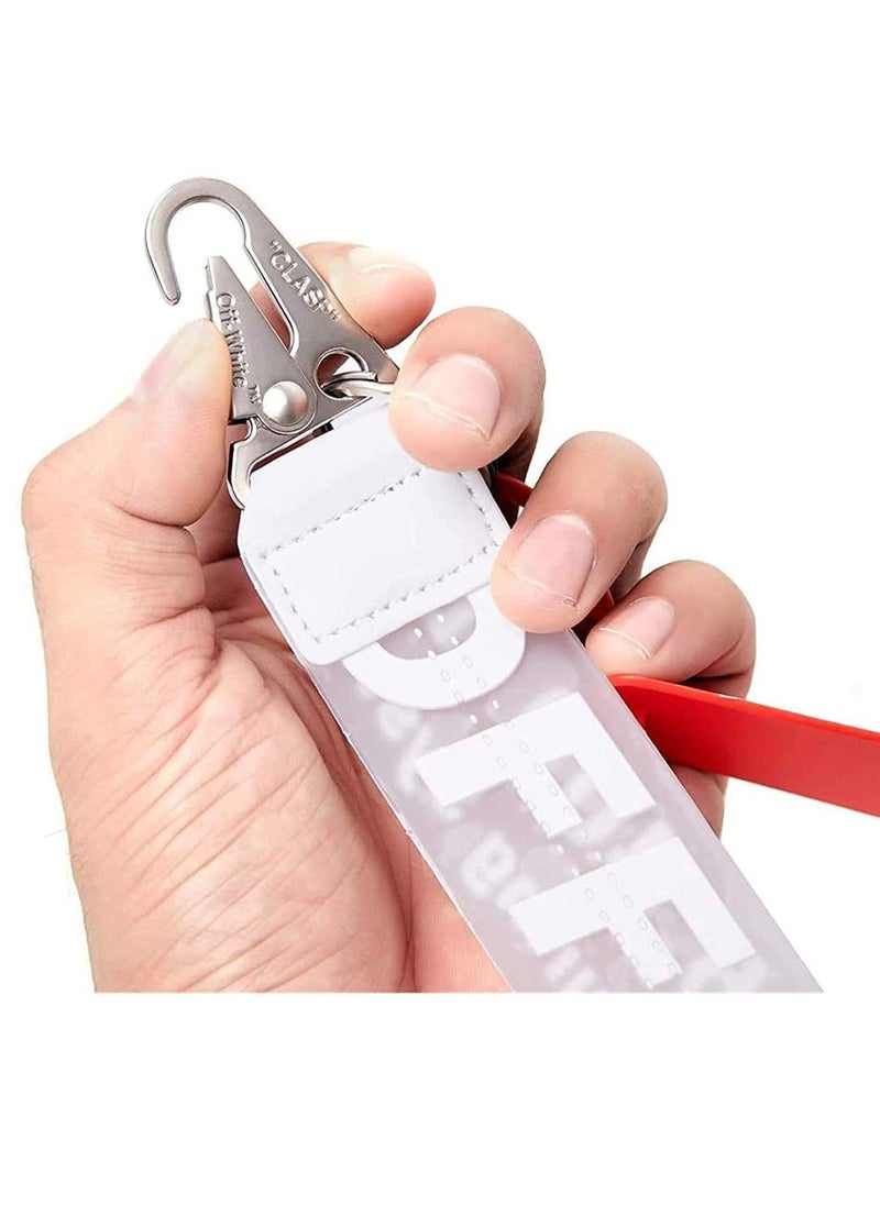 Y&D Lanyard Keychain Unisex Cool Wrist Key Chain Can Hang Wallet Jeans Decoration Badge Fashion Exquisite Personalized Rubber (White)  - Image 4