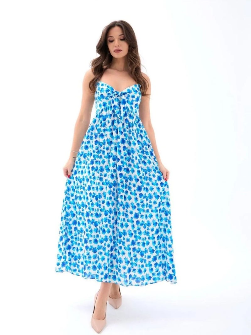 Jane's JANES Patterned Midi Dress with Tie Detail - Image 1