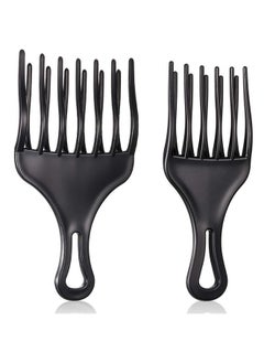 Patelai 2 Pieces Hair Pick Afro Comb Double Fist Pick Large and Small Plastic Afro Pick Comb Detangle Wig Braid Pick Hair Lift Comb Hair Styling Tool for Women Men (3.8 x 7 Inch, 2.6 x 6.4 Inch)  - Image 1