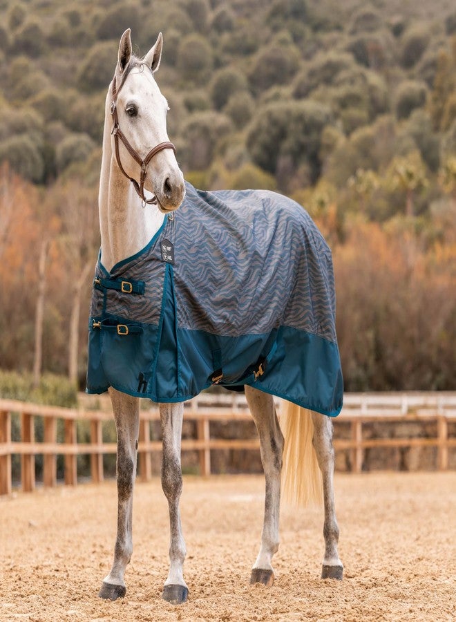 Horze Nevada 600D Lightweight Waterproof Summer Horse Turnout Sheet - Legion Blue - 81 in - Image 4