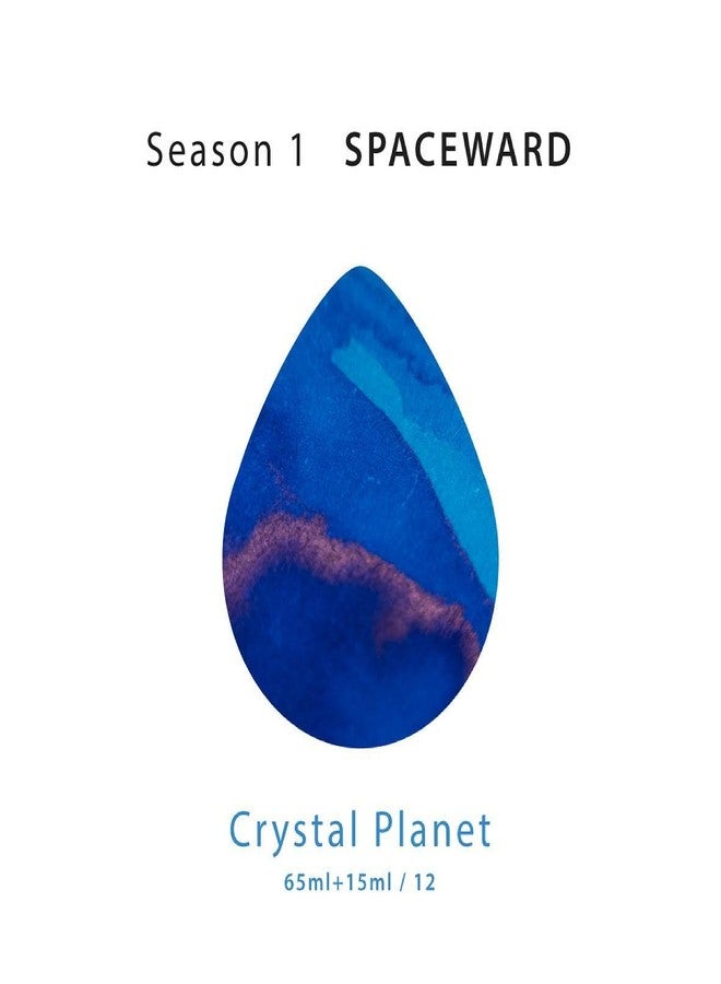 Colorverse Crystal Planet | Blue | Fountain Pen Ink Bottles | 65ml & 15ml | Dye Based | 2 Bottle Set | Spaceward Series - Image 3