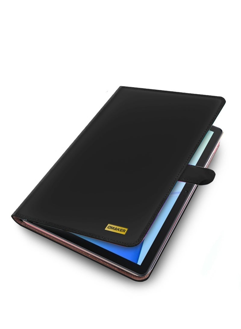 اوميكر حافظة جلدية عالية الجودة مع حامل مغناطيسي لهاتف Huawei MatePad SE 2022 10.4 بوصة أسود - Image 2