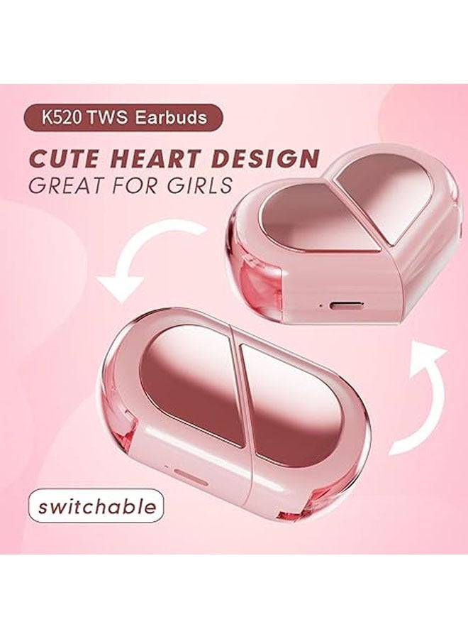 عام سماعات لاسلكية على شكل قلب هي سماعات بلوتوث لاسلكية صغيرة ولطيفة وغير مرئية مثالية للفتيات والفتيان. - Image 2