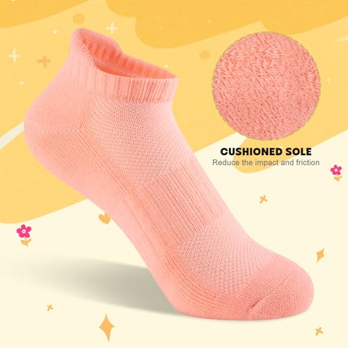 Comfoex 12 Pairs Boys Girls Socks Ankle Athletic Low Cut Short For Kids 4-7 7-10 Years Olds With Cushioned Sole - Image 3