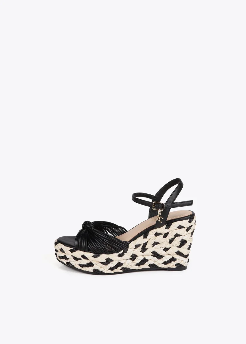 لولا كساديمونت حذاء بكعب سميك بتفاصيل مضفرة