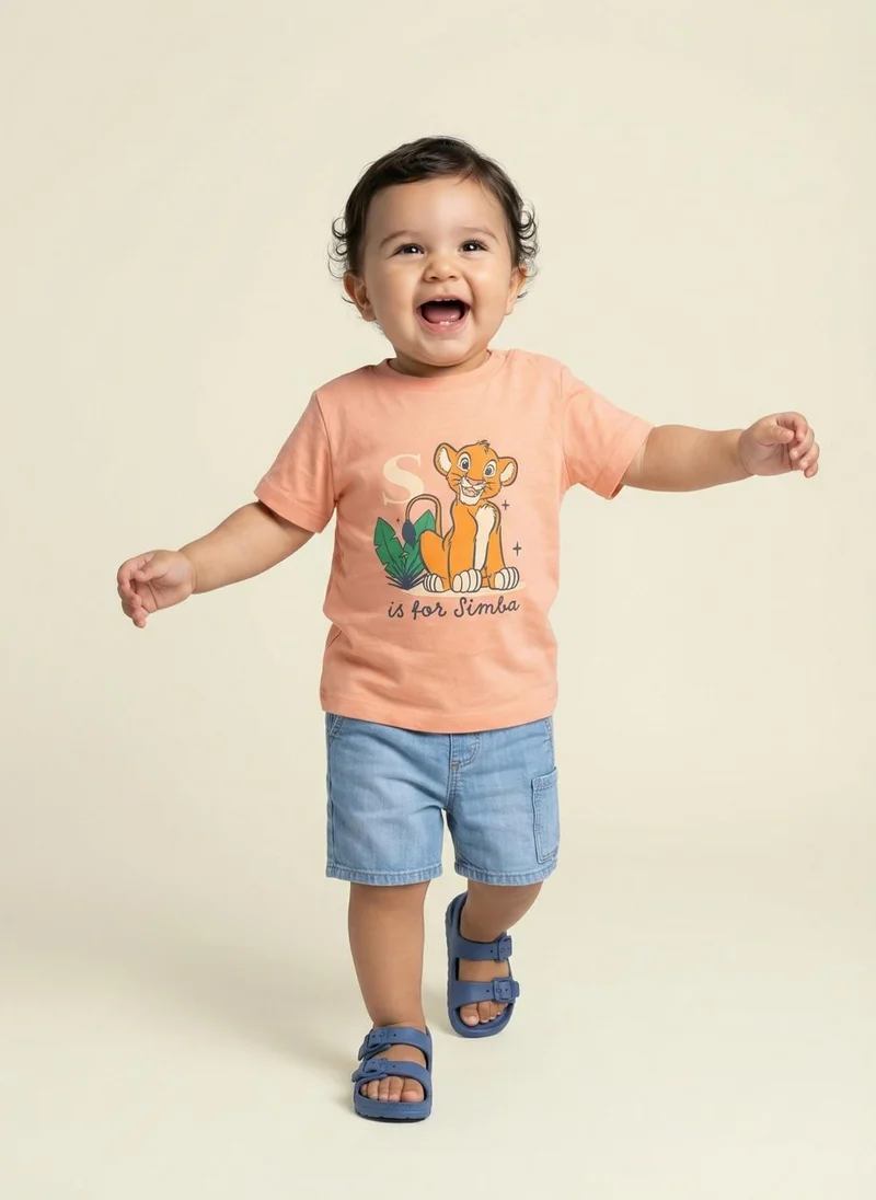 Nautinati  Nautinati Boys' 100% Cotton Pack of 2 Disney Simba Print Crew Neck T-shirts for Men | Best Price UAE
