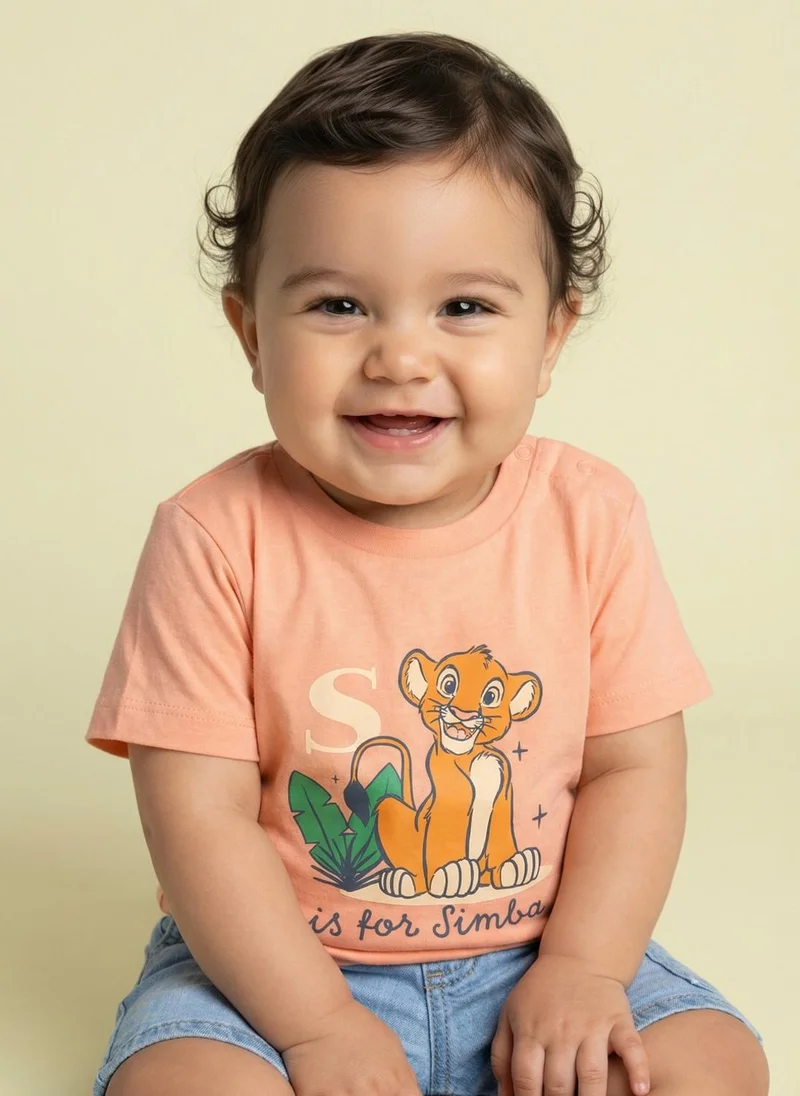 Nautinati  Nautinati Boys' 100% Cotton Pack of 2 Disney Simba Print Crew Neck T-shirts for Men | Best Price UAE
