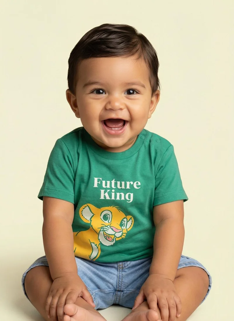 Nautinati  Nautinati Boys' 100% Cotton Pack of 2 Disney Simba Print Crew Neck T-shirts for Men | Best Price UAE