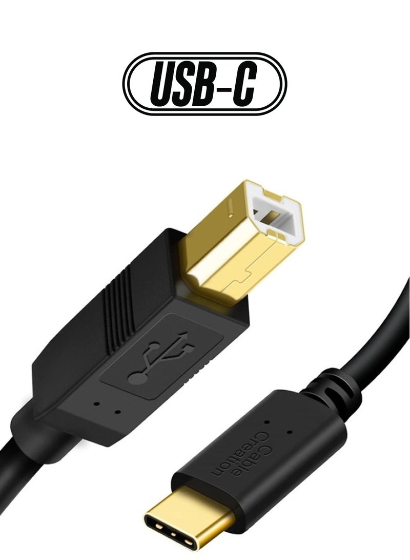 CableCreation USB C Printer Cable 3.3FT USB C to Printer Cable USB C to B, Scanner Cable Printer Cable to USB C MIDI Cable for Yamaha Casio Digital Piano MIDI Controller DJ Controller, 1M Black