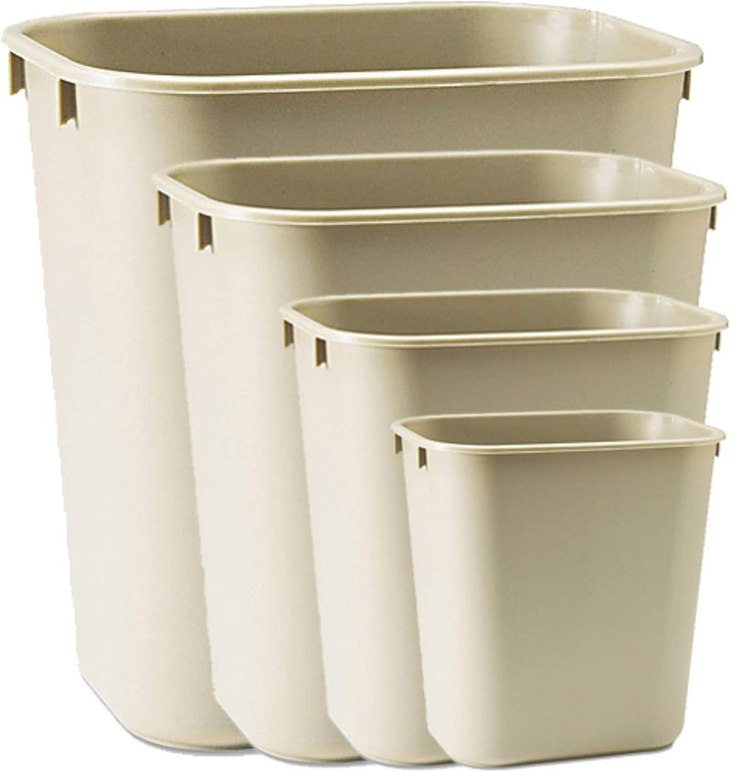 Iliving ILG807 Commercial Fiberglass Fire-Resistant Trash Can, 7 Quart or 1.75 gal, Rectangular, Beige - Image 3
