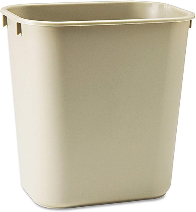 Iliving ILG807 Commercial Fiberglass Fire-Resistant Trash Can, 7 Quart or 1.75 gal, Rectangular, Beige - Image 1