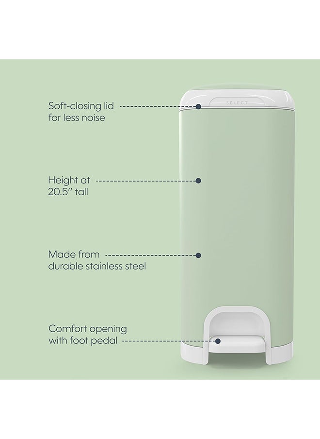 Diaper Genie Select Odor Lock Stainless Steel Diaper Pail Green | Hands-Free Step Pedal | Odor Control | Large Capacity Baby Nappy Trash Bin  - Image 3