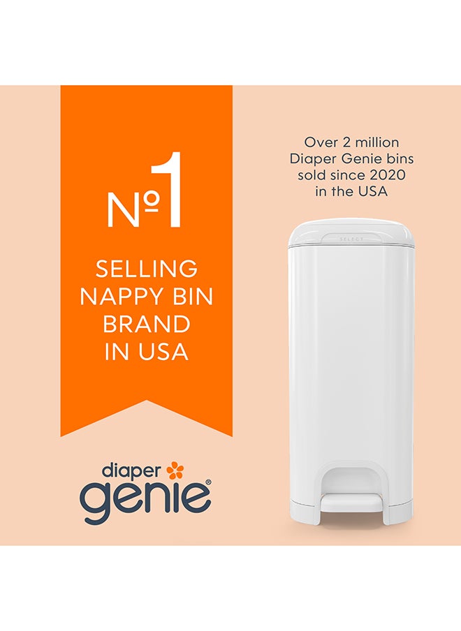 Diaper Genie Select Odor Lock Stainless Steel Diaper Pail Green | Hands-Free Step Pedal | Odor Control | Large Capacity Baby Nappy Trash Bin  - Image 2