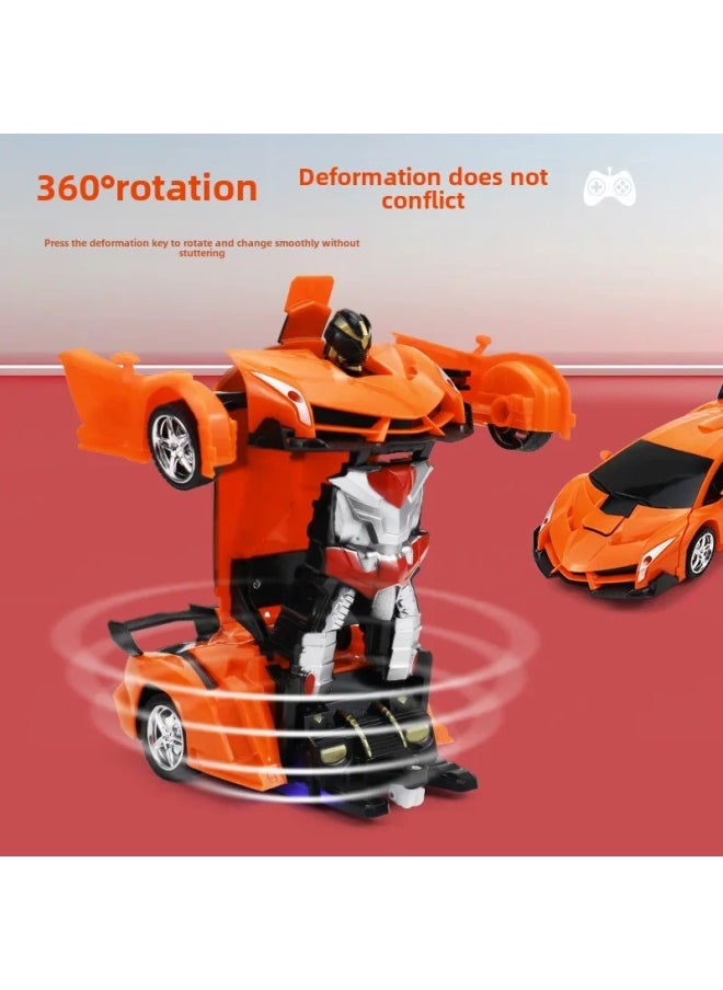 Remote Control One-click Transforming Car Robot Racing Car Model Boys Children's Toy Remote Control Wholesale-Color:889-18 Red E-commerce Box-Proportion:1:18 Screwdriver  - Image 4
