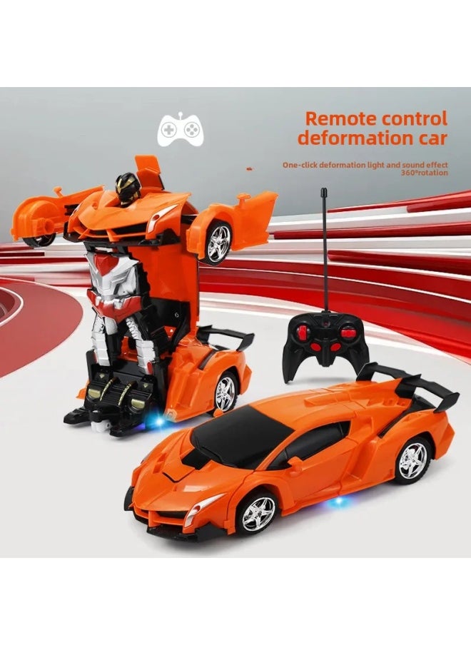 Remote Control One-click Transforming Car Robot Racing Car Model Boys Children's Toy Remote Control Wholesale-Color:889-18 Red E-commerce Box-Proportion:1:18 Screwdriver  - Image 2