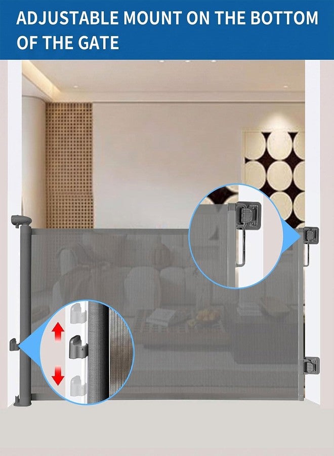 Huafly 98 Inch Retractable Baby Gates Extra Wide, no Drilling Baby Gates for Large Openings, Child Gates, Safety Gates, Extra Long Dog Gates on Doorways, Stairs, Outdoor, Indoor (Gray, 98 Inch) - Image 4