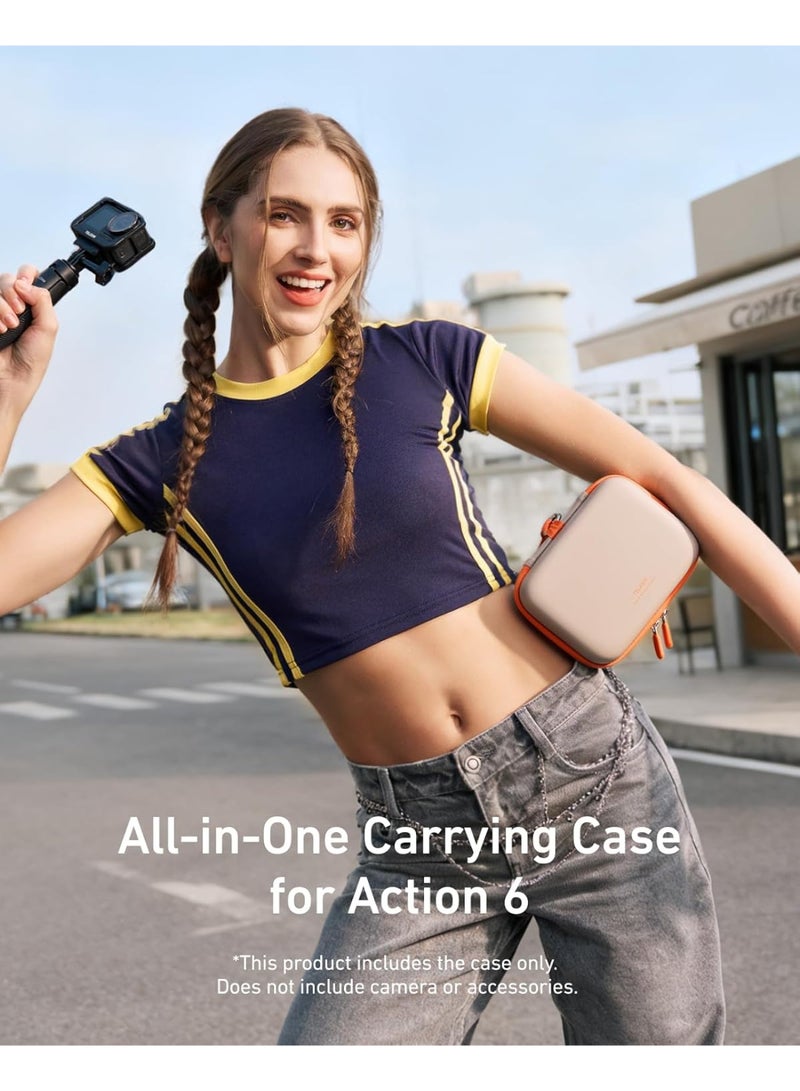TELESIN حقيبة حمل شاملة TELESIN لـ Action6/Action5 Pro، حقيبة صلبة مقاومة للماء لبطاريات الكاميرا، مرشحات، ملحقات، رمادي، أمتعة يد - Image 3