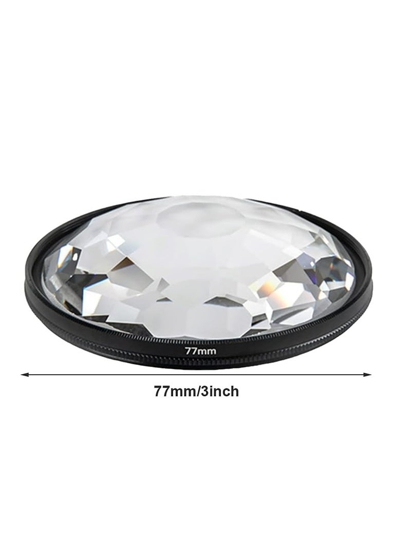 77mm Camera Lens Filter, Crystal Clear 77mm Glass Prism Camera Lens Filter - Capture Stunning Images with Variable Subjects - Essential SLR Photography Accessory (Kaleidoscope)  - Image 2