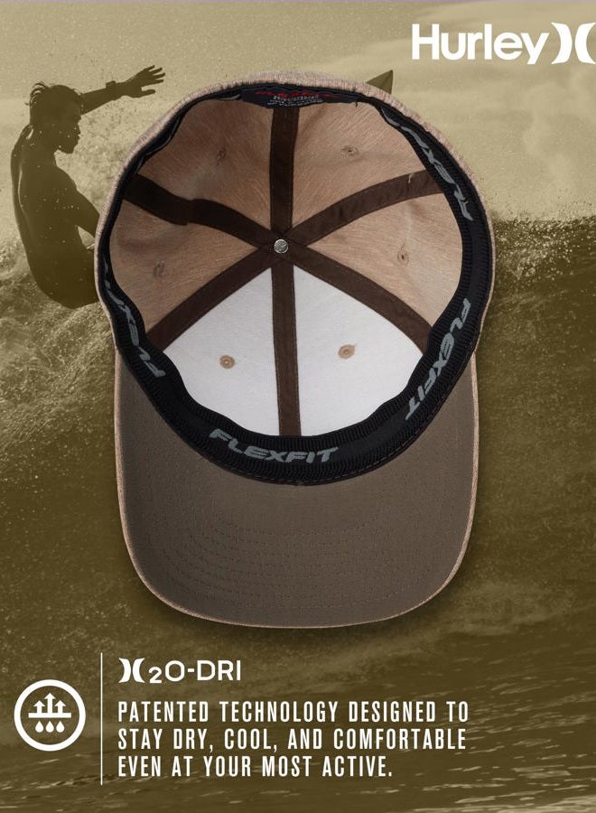 Hurley Men's Baseball Cap - Corp Stretch Fitted Hat, Size Small-Medium, Brown - Image 3