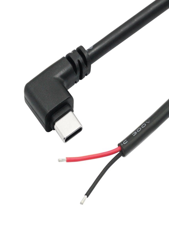 Maixbomr 4Pcs USB C to 2 Pin Bare Wire Open End Power Cord 10inch, 90 Degree USB Type C Male Plug 2 Pin Pigtail Cable 20AWG 5V/3A, for USB Type C Equipment Installed or Replacement Repair DIY Cable - Image 2