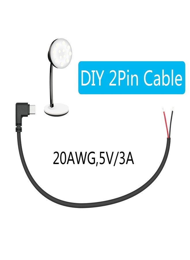 Maixbomr 4Pcs USB C to 2 Pin Bare Wire Open End Power Cord 10inch, 90 Degree USB Type C Male Plug 2 Pin Pigtail Cable 20AWG 5V/3A, for USB Type C Equipment Installed or Replacement Repair DIY Cable - Image 4