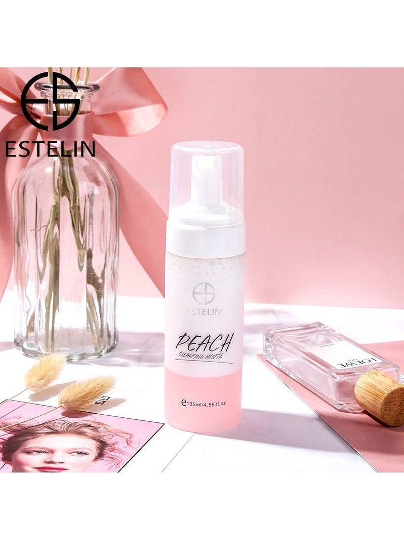 ESTELIN Skin Care Deep Cleaning Pore Cleaning Peach Cleansing Mousse 135ml  - Image 1