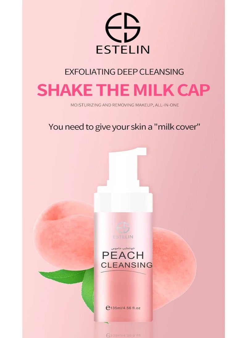 ESTELIN Skin Care Deep Cleaning Pore Cleaning Peach Cleansing Mousse 135ml  - Image 5