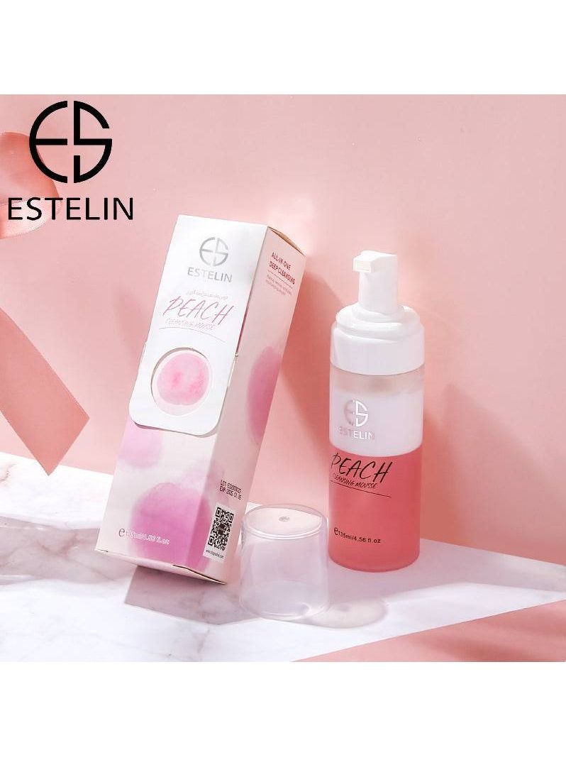 ESTELIN Skin Care Deep Cleaning Pore Cleaning Peach Cleansing Mousse 135ml  - Image 4