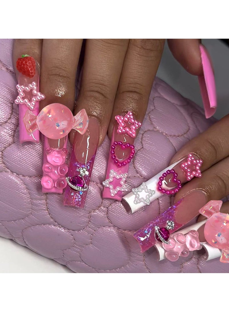 Goolsky Wearing nails sweet wind Wind Bear Fudge Penta Star Strawberry Little Love Lovely Wear Nail Film - Image 1