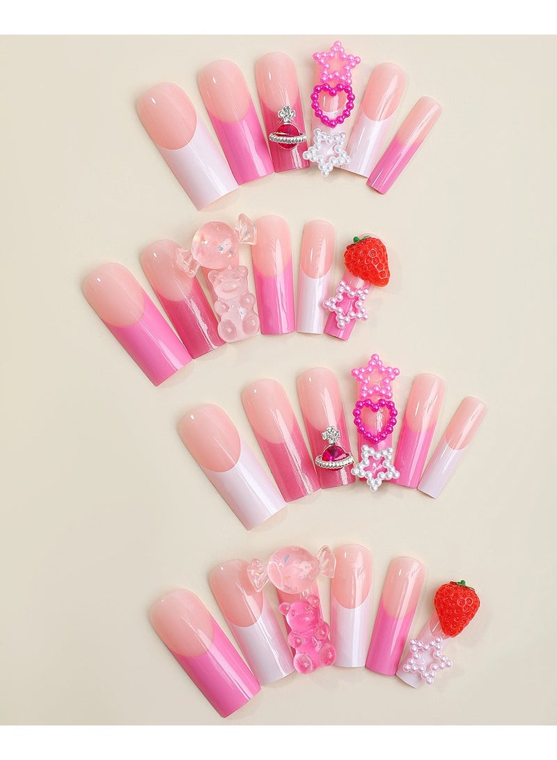 Goolsky Wearing nails sweet wind Wind Bear Fudge Penta Star Strawberry Little Love Lovely Wear Nail Film - Image 2