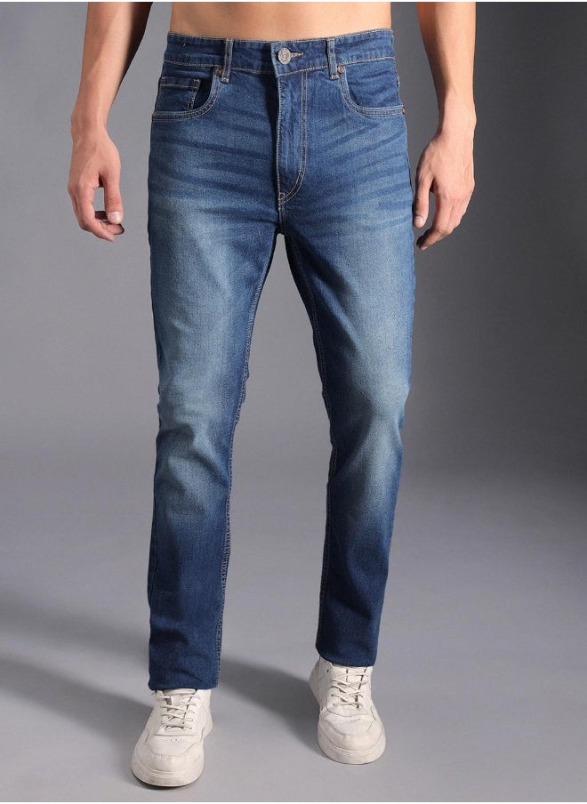 HIGH STAR Men’s Straight Tapered Indigo Jeans – Modern and Easy  - Image 1
