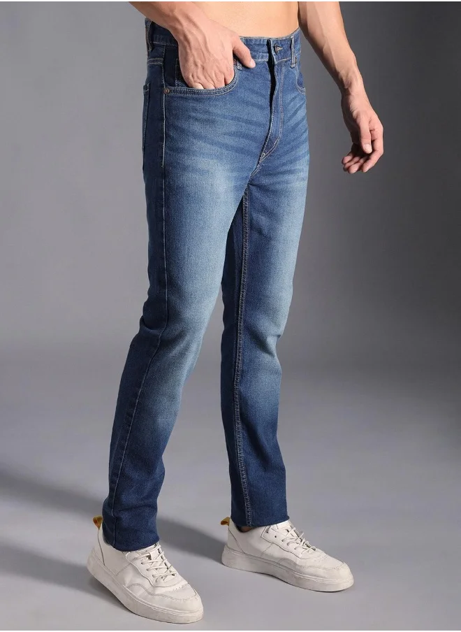 HIGH STAR Men’s Straight Tapered Indigo Jeans – Modern and Easy