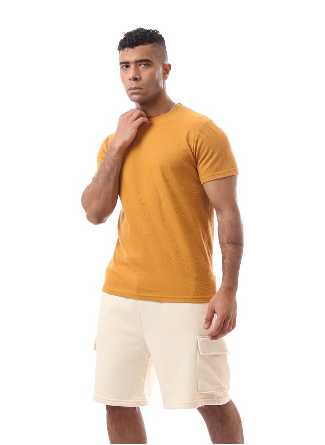 RAVIN - Self Pattern Goldenrod Short Sleeves Tee - Image 1