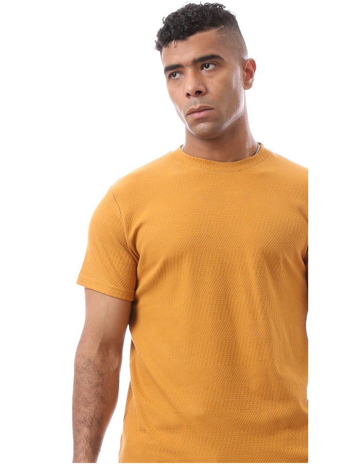 RAVIN - Self Pattern Goldenrod Short Sleeves Tee - Image 1