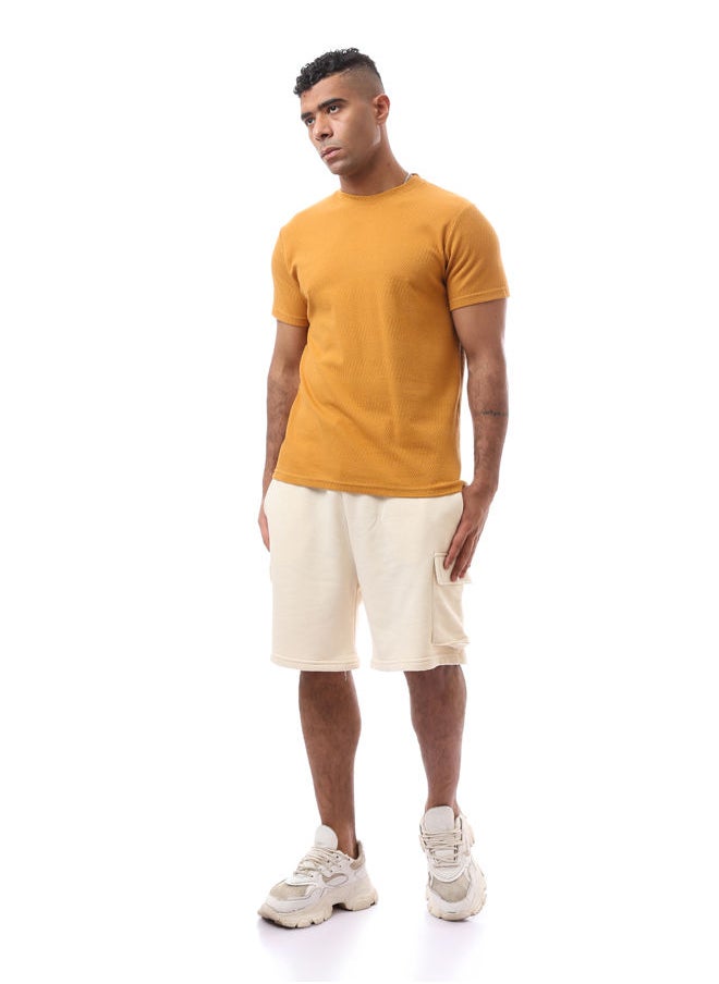 RAVIN - Self Pattern Goldenrod Short Sleeves Tee - Image 1