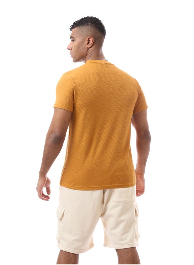 RAVIN - Self Pattern Goldenrod Short Sleeves Tee - Image 1