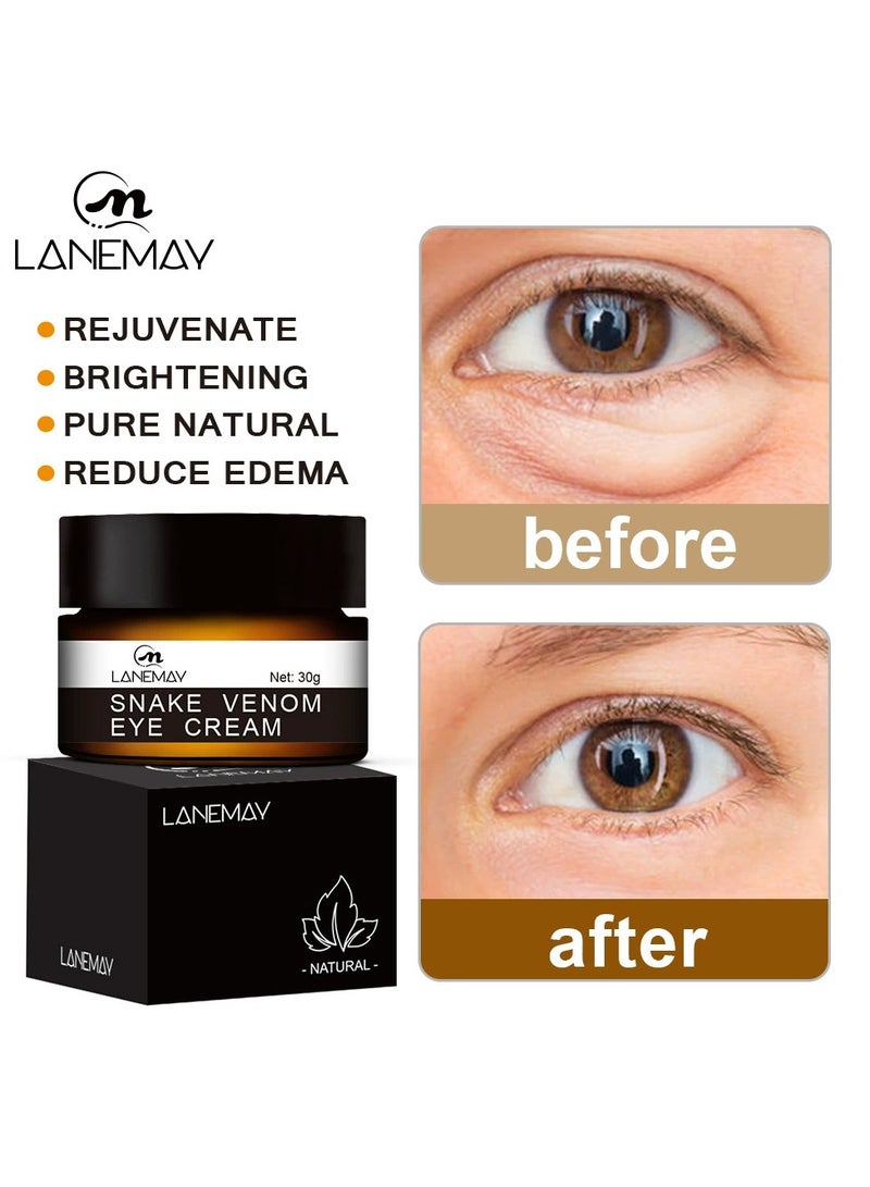 LANEMAY Snake Peptide Eye Cream Anti Wrinkle Dark Circle Eye Bag Remover Moisturizing Firming Eye Serum for Men and Women - Image 1