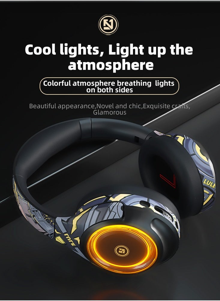 AL-WAHA AL-ZHABIA - Over-Ear Wireless Gaming Headset with Noise-Cancelling Mic | Bluetooth 5.2 | 40-Hour Playtime | Compatible with PS5, PS4, PC, Switch, Mac & Android - Image 1