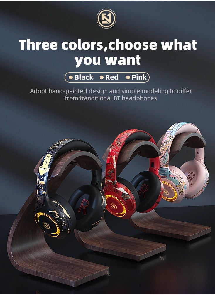 AL-WAHA AL-ZHABIA - Over-Ear Wireless Gaming Headset with Noise-Cancelling Mic | Bluetooth 5.2 | 40-Hour Playtime | Compatible with PS5, PS4, PC, Switch, Mac & Android - Image 1