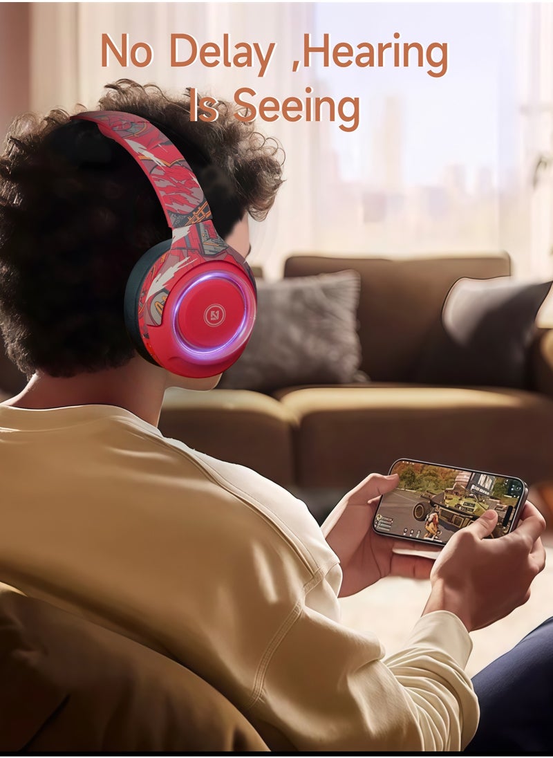 AL-WAHA AL-ZHABIA - Over-Ear Wireless Gaming Headset with Noise-Cancelling Mic | Bluetooth 5.2 | 40-Hour Playtime | Compatible with PS5, PS4, PC, Switch, Mac & Android - Image 1