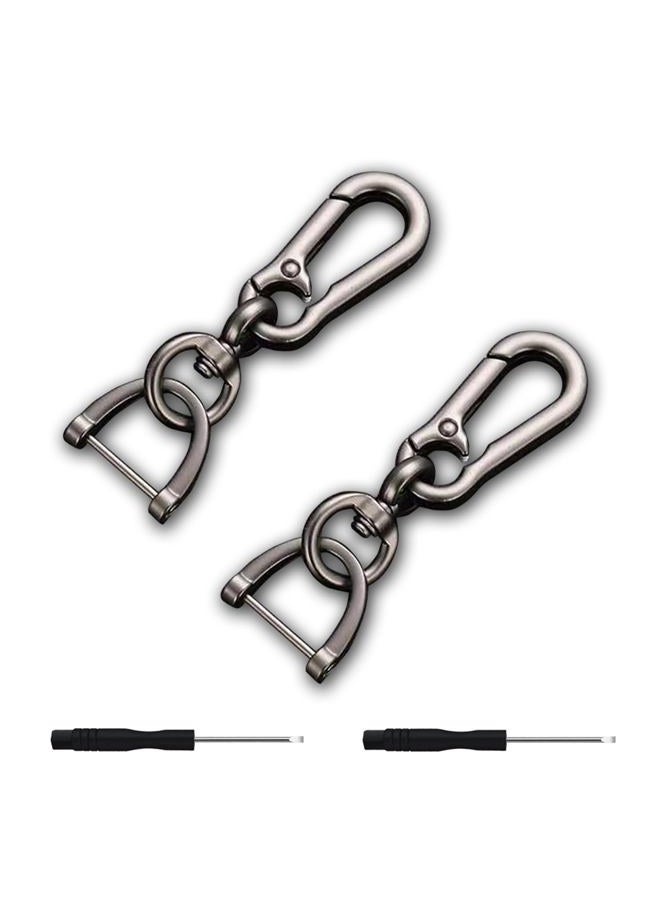 TANDRIVE 2PCS Car Key Chains for Men and Women, Bright Black - Image 1
