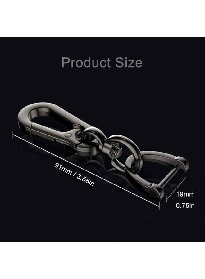 TANDRIVE 2PCS Car Key Chains for Men and Women, Bright Black - Image 5