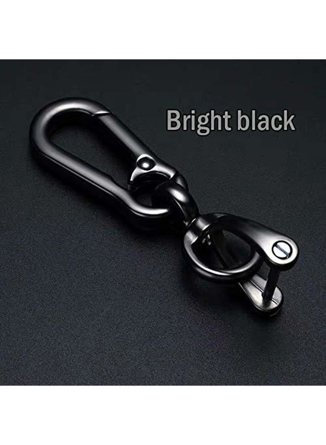 TANDRIVE 2PCS Car Key Chains for Men and Women, Bright Black - Image 2