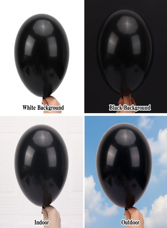 RUBFAC 154pcs Black Balloons Different Sizes 18 12 10 5 Inches for Garland Arch, Latex Balloons for Halloween Party Decorations Birthday Wedding Decor - Image 3