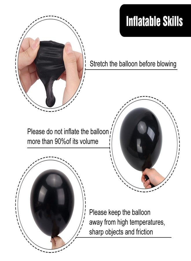 RUBFAC 154pcs Black Balloons Different Sizes 18 12 10 5 Inches for Garland Arch, Latex Balloons for Halloween Party Decorations Birthday Wedding Decor - Image 4