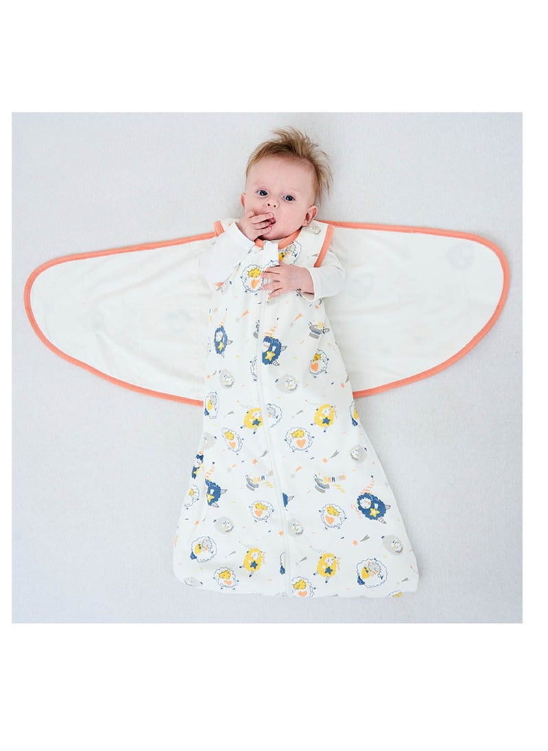 Generic Baby Swaddle Wearable Blanket 3-Way Adjustable Transtion Sleep Sack 100% Cotton Swaddle Wrap with Beanie Cap Infant Cotton Swaddle for Newborn Infant Boy Girl 0-6 Months  - Image 1