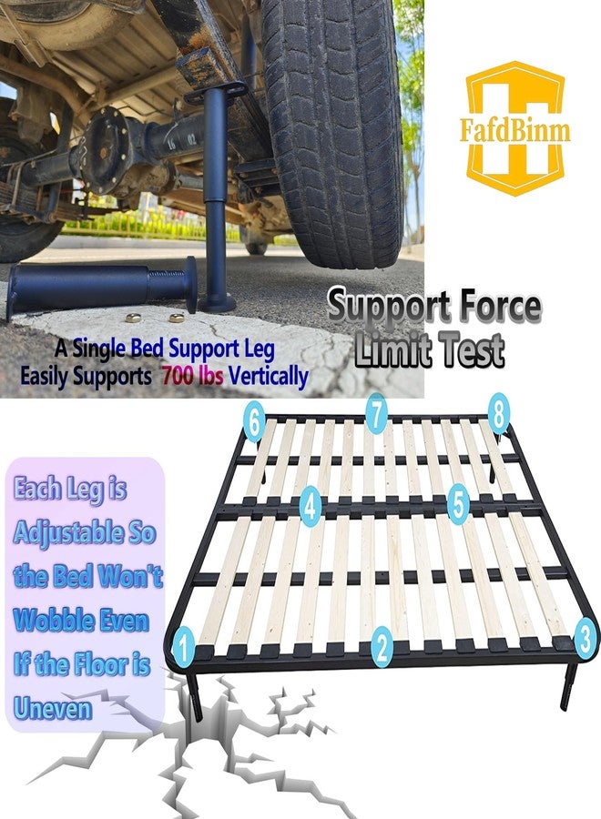 FafdBinm 4PC Bed Frame Support Legs Stabilizer Replacement Universal Slat Reinforcement 7-12 inch Black - Image 5