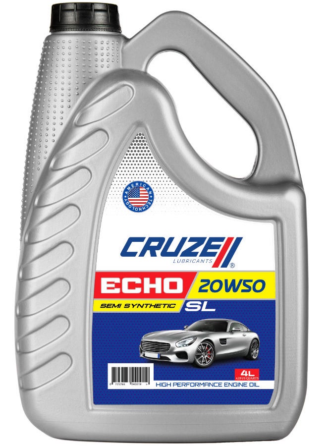 Cruze lubricants - Engine Oil Echo SAE 20w50 API SL 4L- 5000K - Image 1