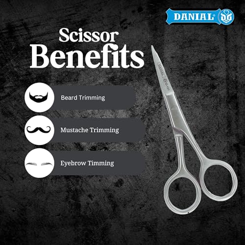 DANIAL 4.5" Stainless Steel Hair Cutting Scissors - Crafted for Precision Grooming: Professional Men's Barber Tool for Moustache, Beard, and Eyebrows - Rust-Free, Finest Trimming Experience - Image 2