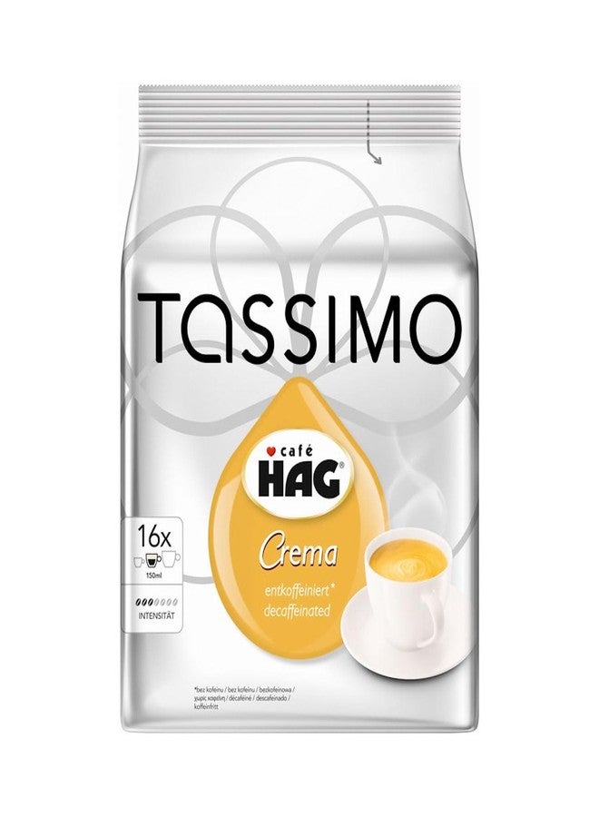 Tassimo Café HAG Crema Decaffeinated, Caffeine Free Coffee, Roasted, 16 T-Discs - Image 1